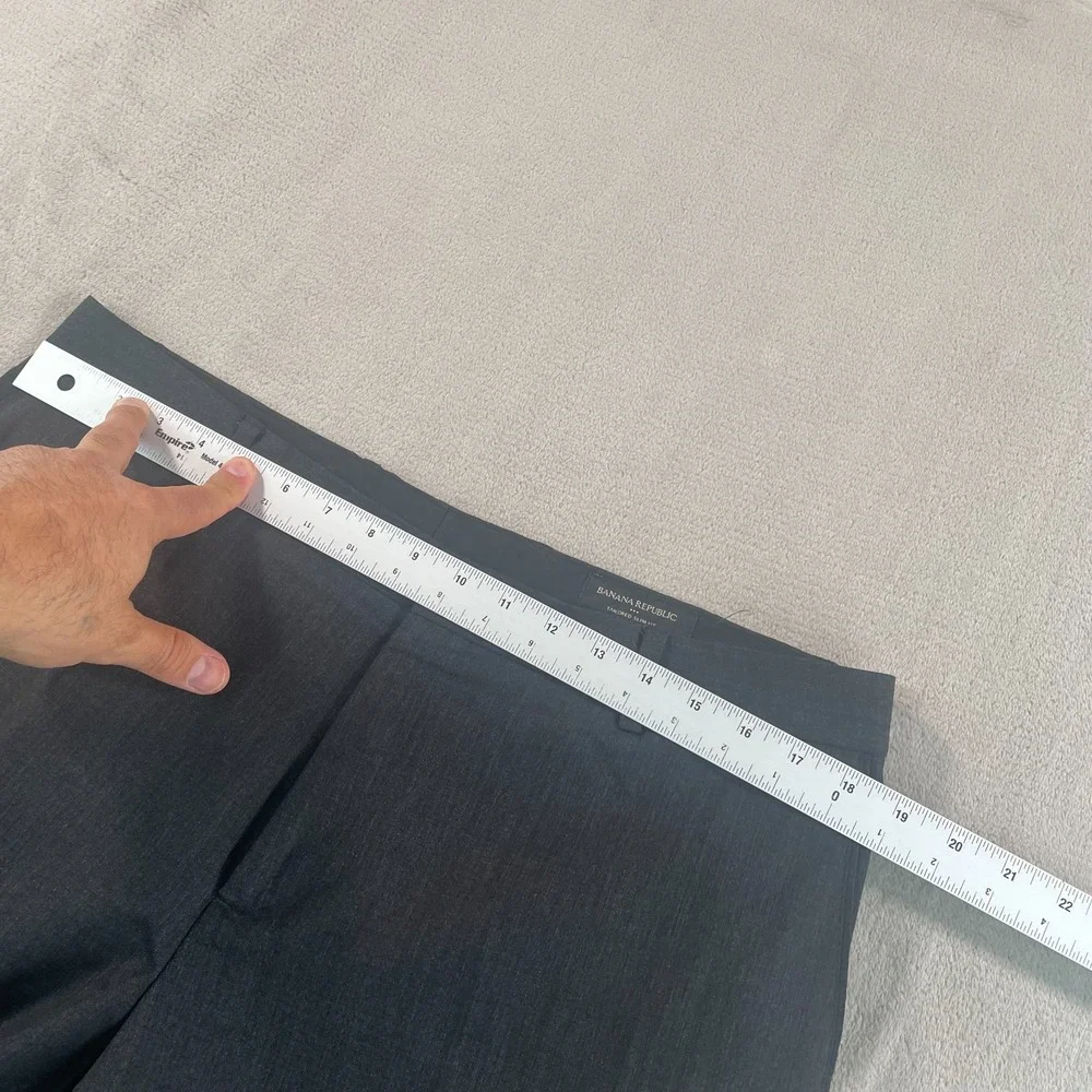 BANANA REPUBLIC‎ Tailored Slim Fit Dress Pants 36x31 Dark Charcoal Wool Blend